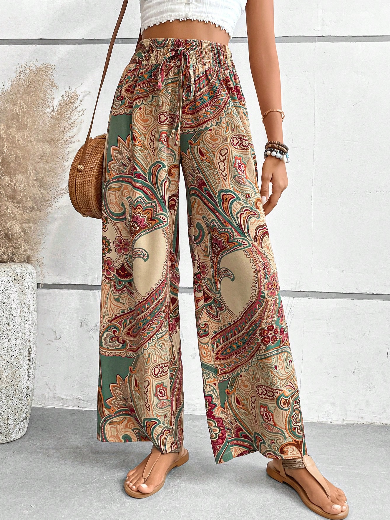 Elastic Band Casual Loose Ethnic Pants | justfashionnow