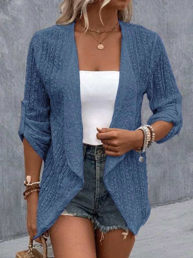 Plain Casual Jacquard Others Kimono