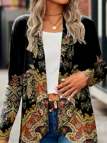 Casual Ethnic Print Kimono