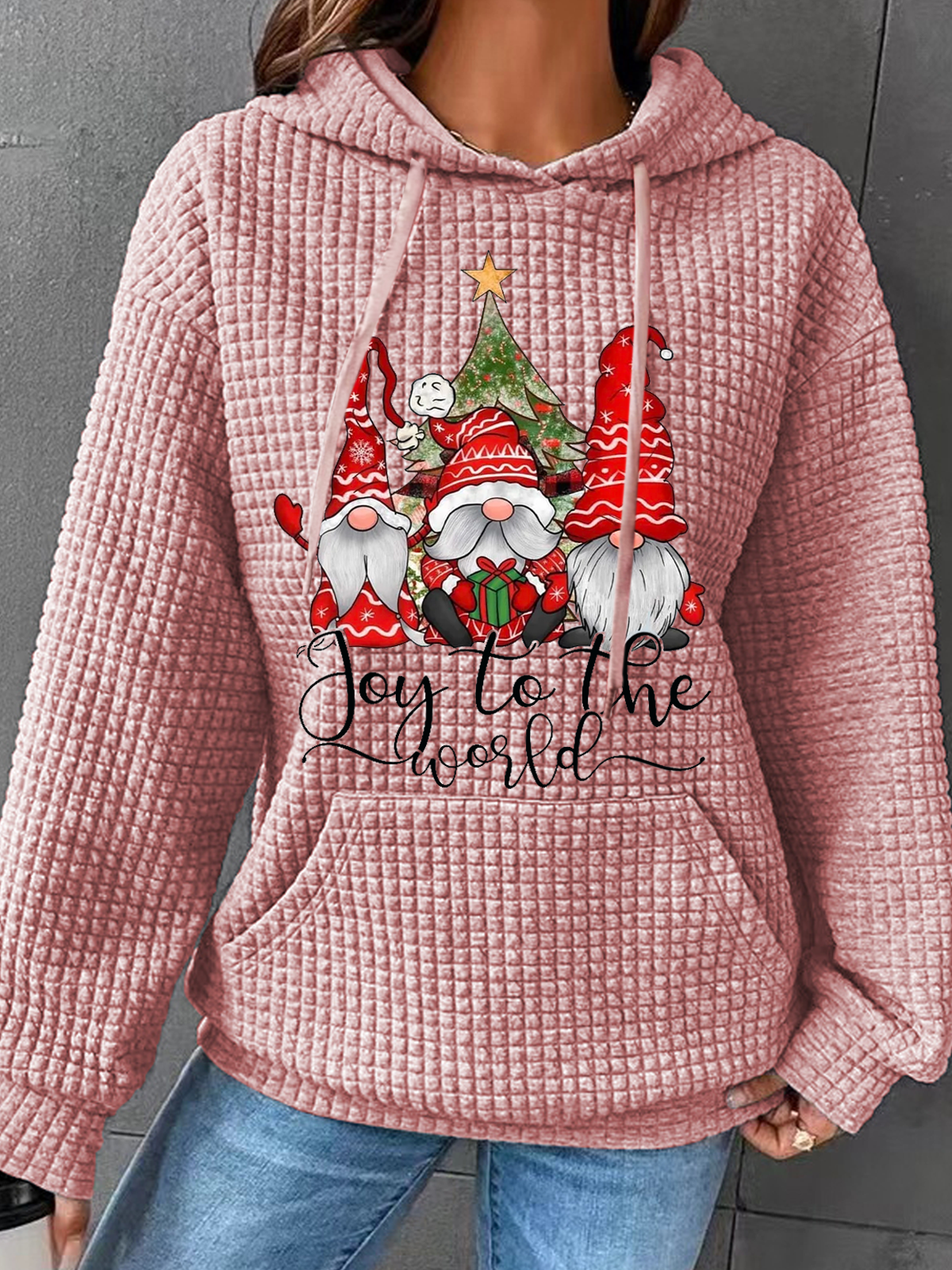 JFN Joy To The World Gnome Christmas Simple Hoodie Justfashionnow jfn-joy-to-the-world-gnome-christmas-simple-hoodie-justfashionnow
