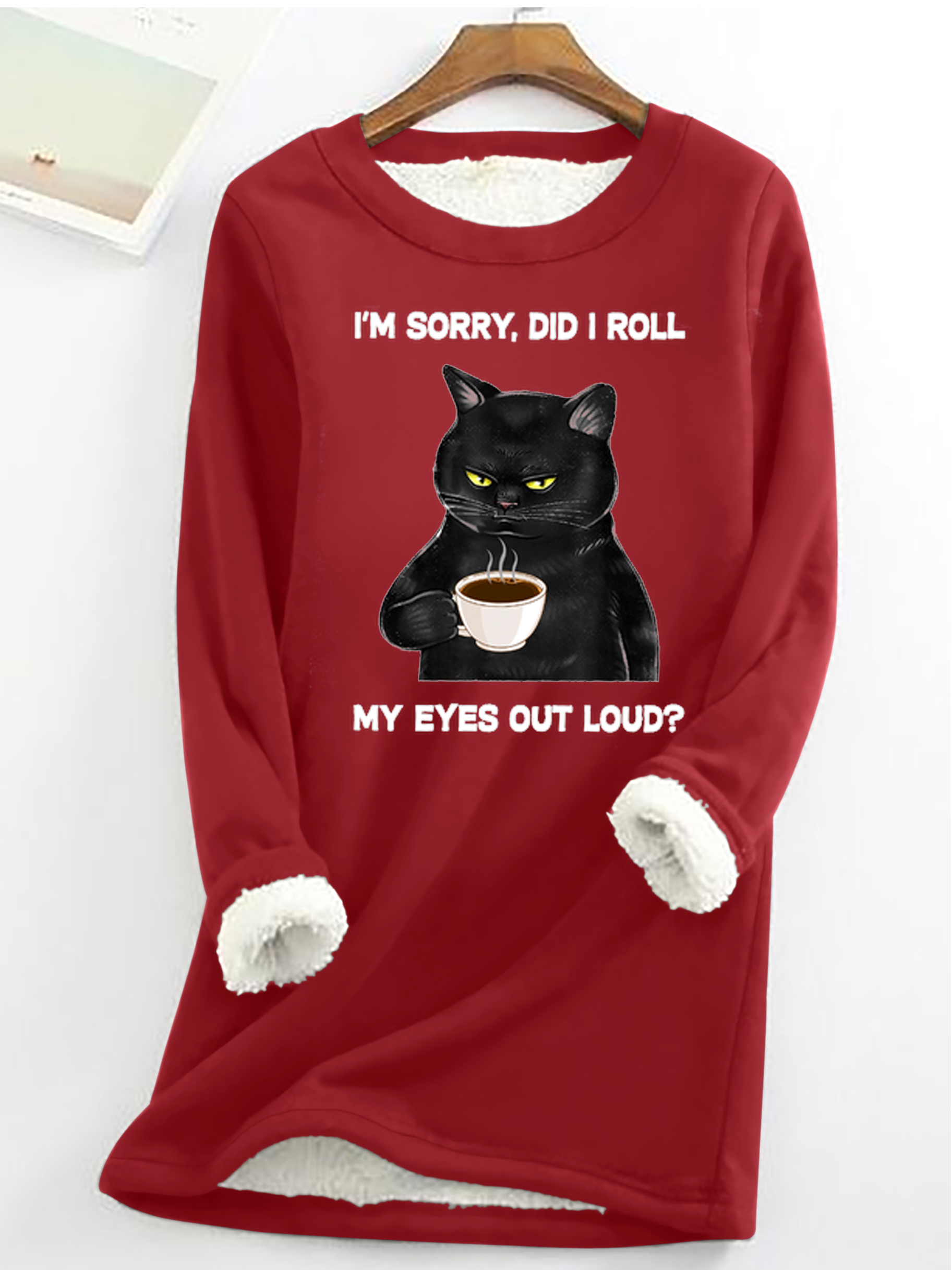 Women's Long Sleeve Blouse Spring/Fall Cat Cotton-Blend Crew Neck Daily Going Out Casual Top