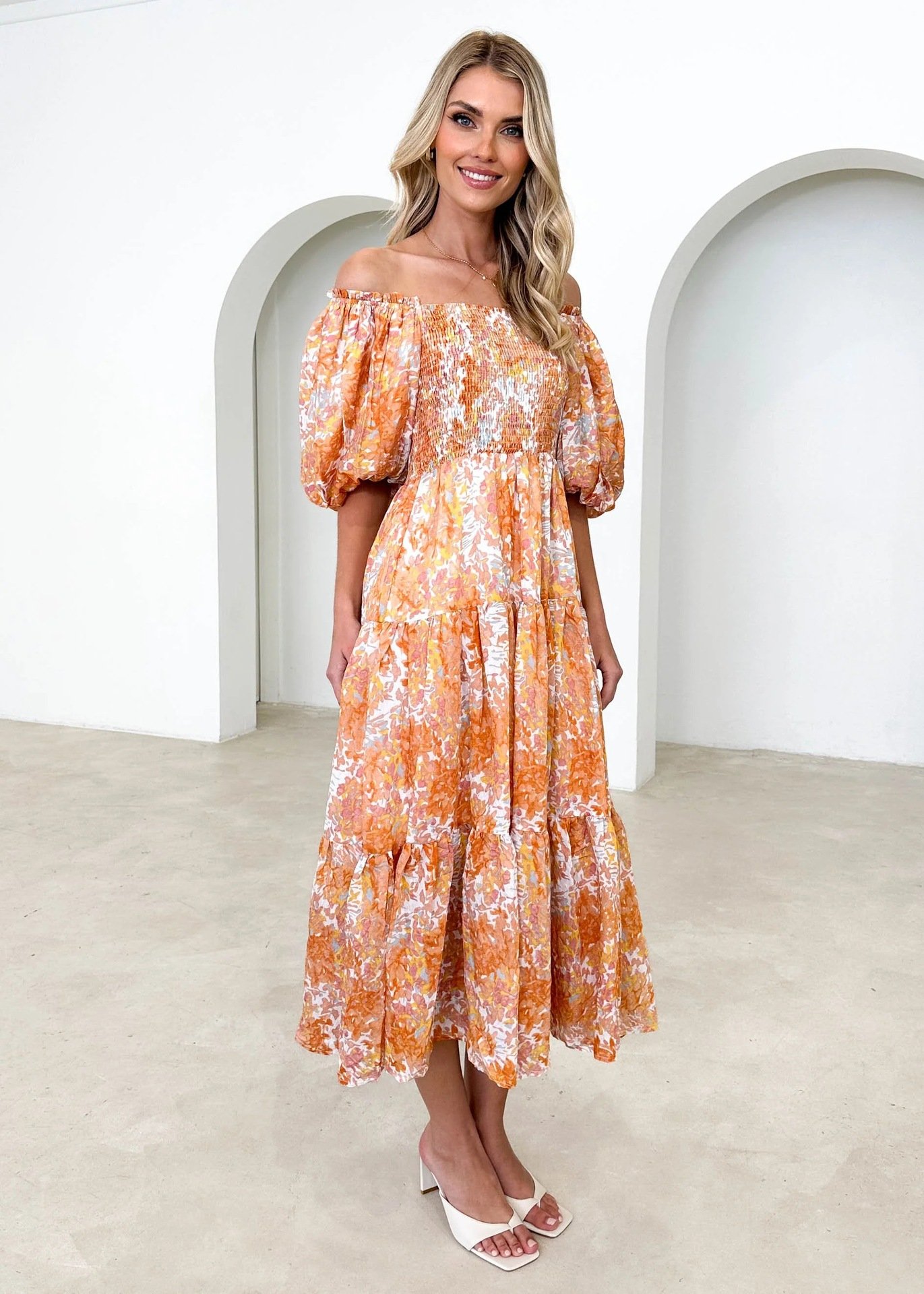 Vacation Loose Floral Dress With No