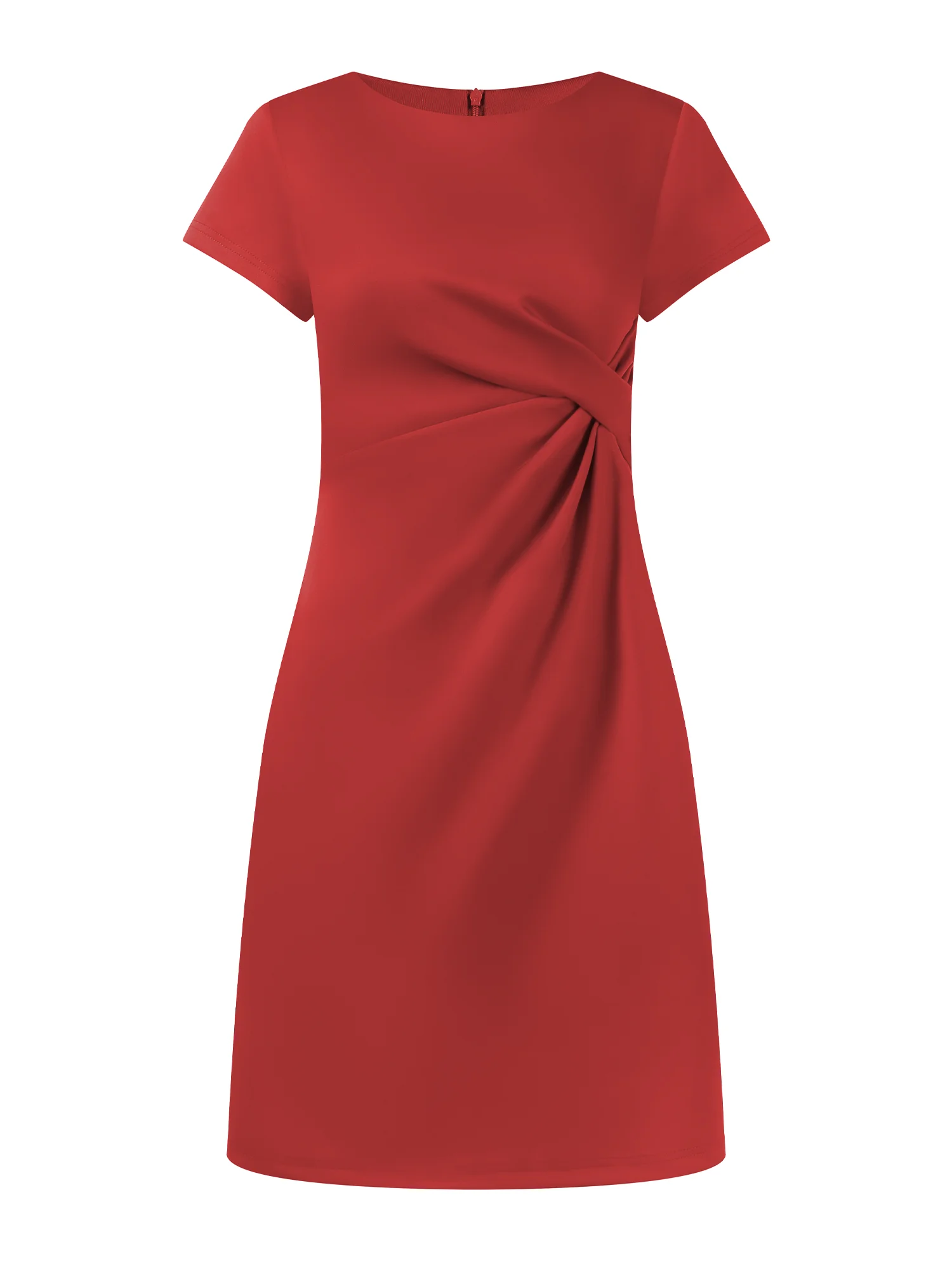 Regular Fit Plain Elegant Crew Neck Dress justfashionnow