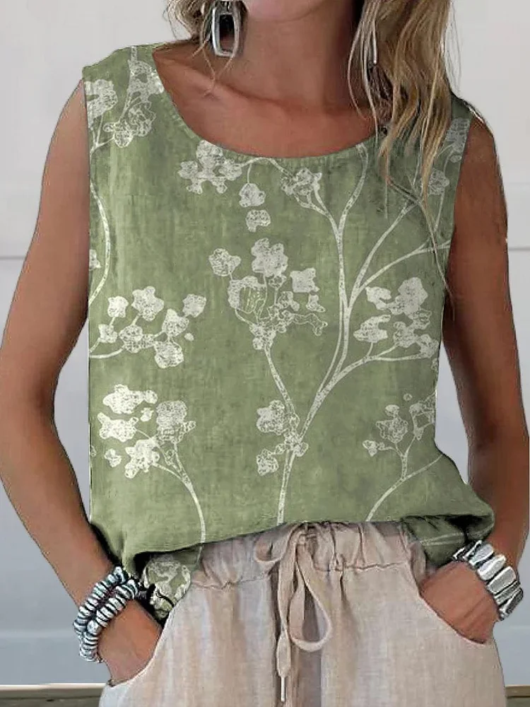 Casual Loose Floral Tank Top
