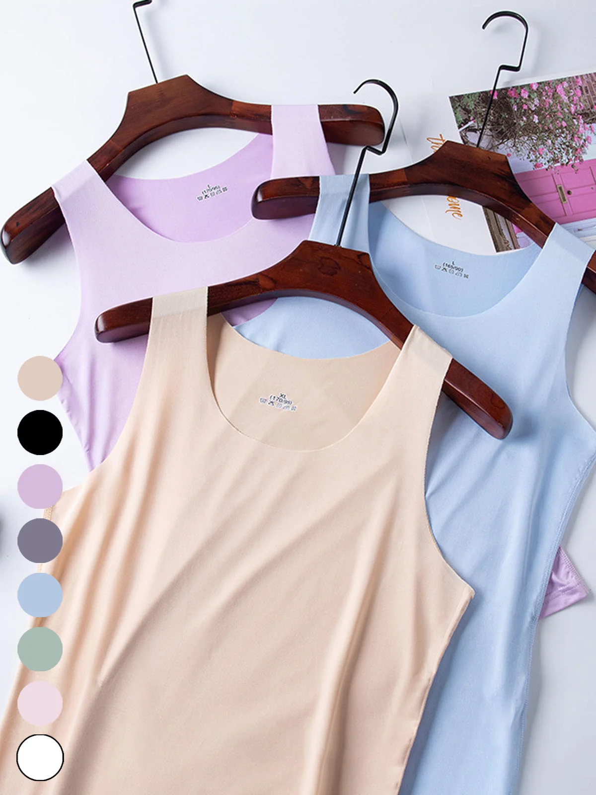 Women's Sleeveless Tank Top Camisole Summer Plain Crew Neck Daily Going Out Casual Top