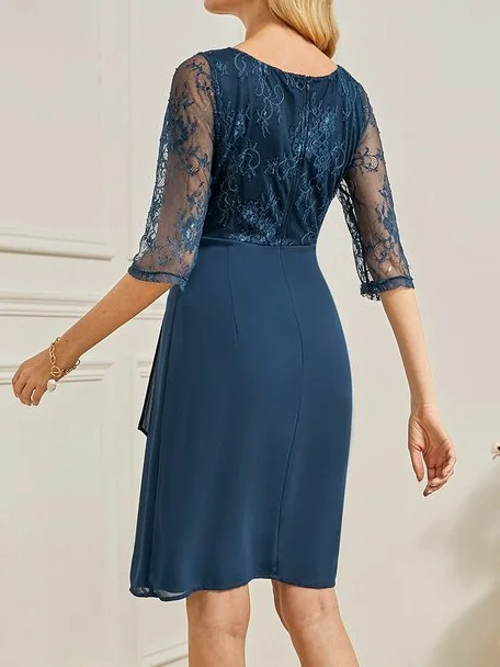 Lace Loose Elegant Plain Dress