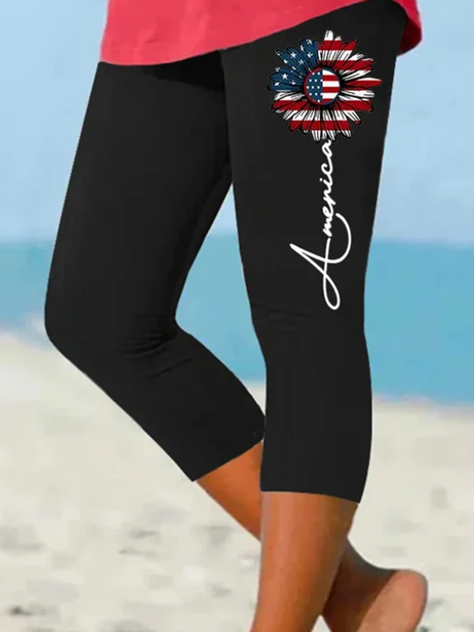Women Sunflower Casual All Season Long Leggings