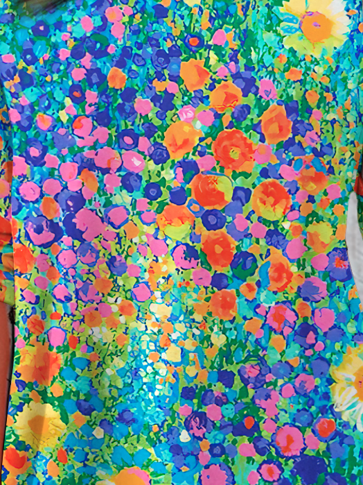 Women's Long Sleeve Tee T-shirt Spring/Fall Floral Jersey Crew Neck Daily Going Out Casual Top Blue
