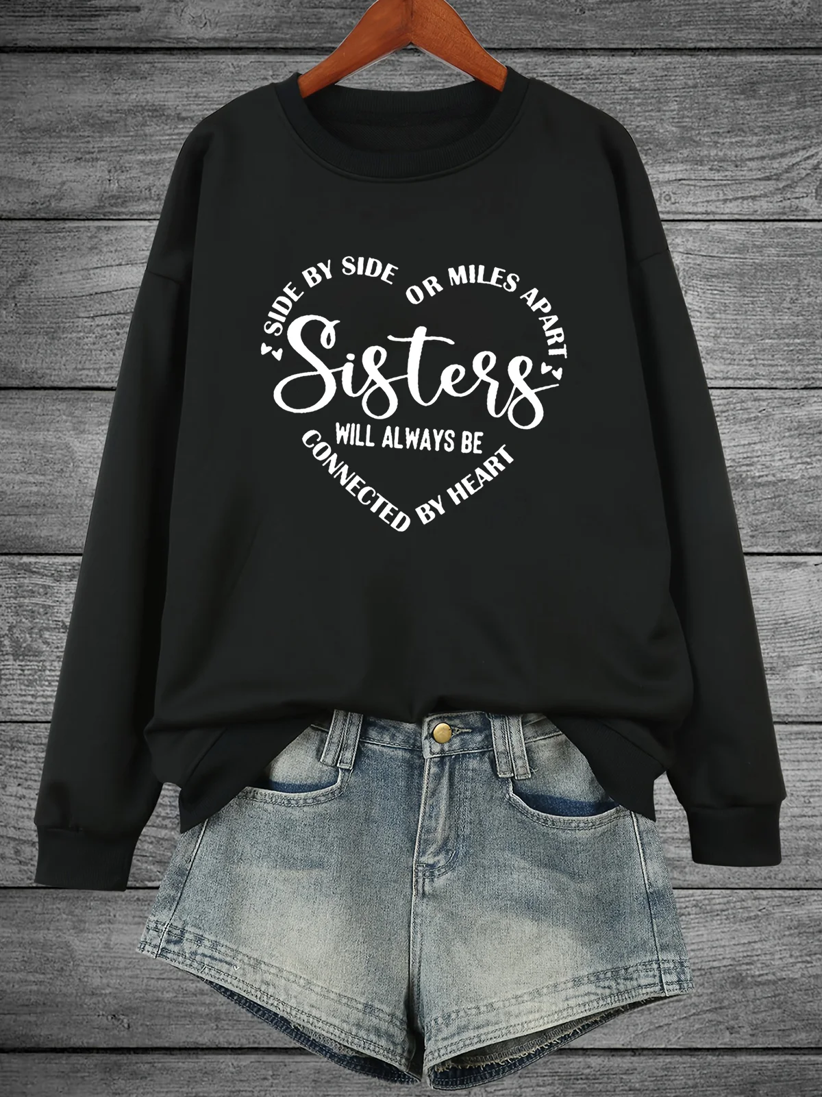 Women Text Letters Crew Neck Casual Spring/Fall Long Sleeve Sweatshirt