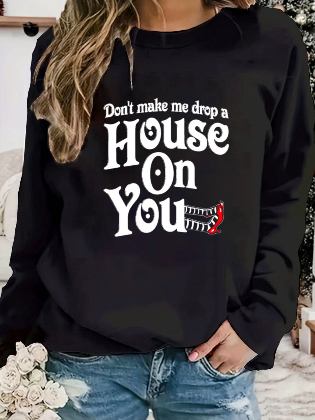 Women's Crew Neck Text Letters Casual Spring/Fall Long Sleeve Sweatshirt