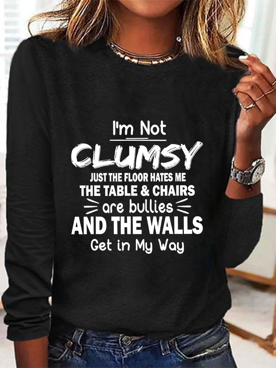 Women's Long Sleeve Blouse Spring/Fall Text Letters Crew Neck Daily Going Out Casual Top