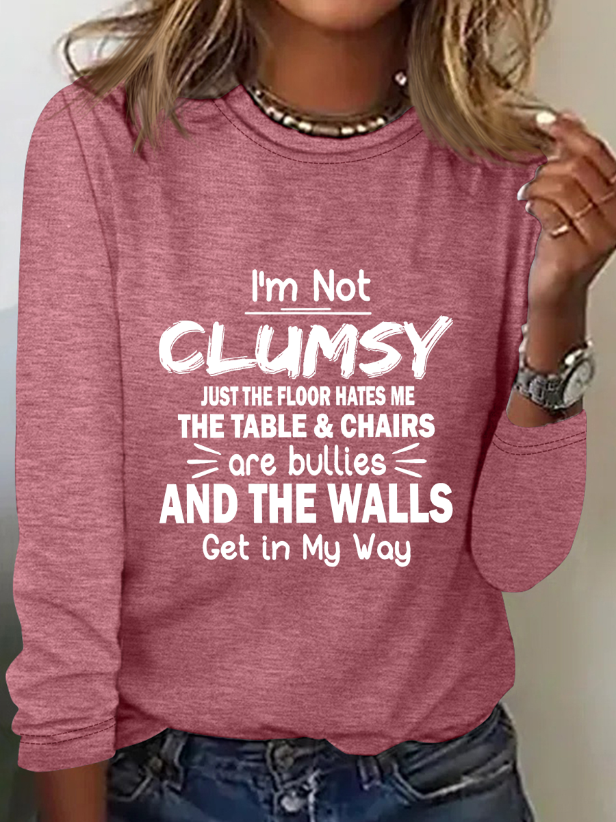 Women's Long Sleeve Blouse Spring/Fall Text Letters Crew Neck Daily Going Out Casual Top