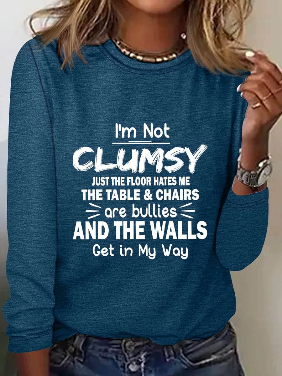 Women's Long Sleeve Blouse Spring/Fall Text Letters Crew Neck Daily Going Out Casual Top