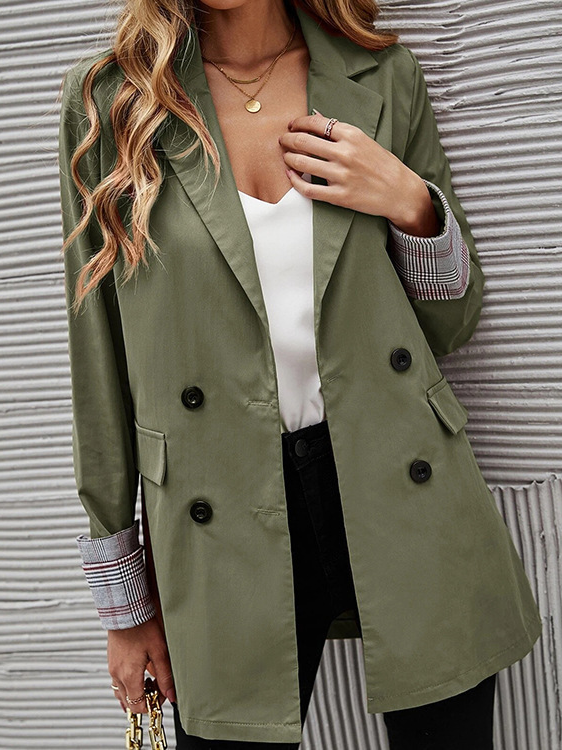 Women's Spring/Fall Outerwear Casual Plain Long Sleeve Regular Blazer