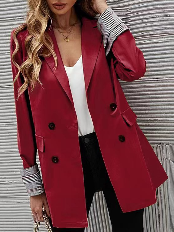Women's Spring/Fall Outerwear Casual Plain Long Sleeve Regular Blazer
