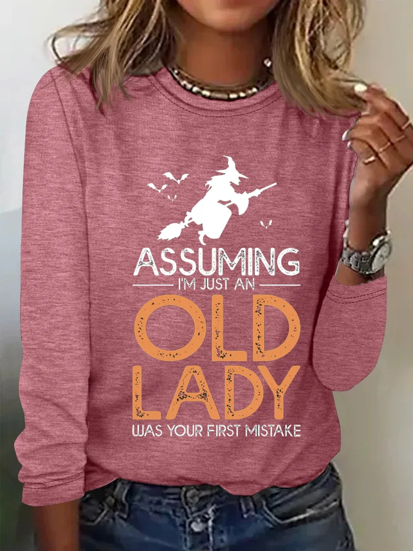 Women's Long Sleeve Tee T-shirt Spring/Fall Halloween Cotton-Blend Crew Neck Daily Going Out Casual Top