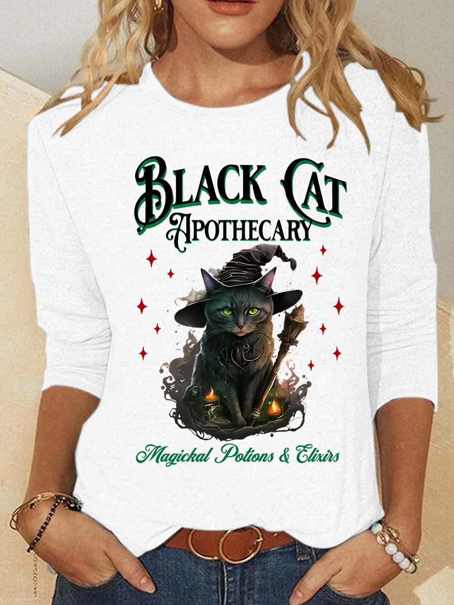Women's Long Sleeve Blouse Spring/Fall Halloween Jersey Crew Neck Daily Going Out Casual Top