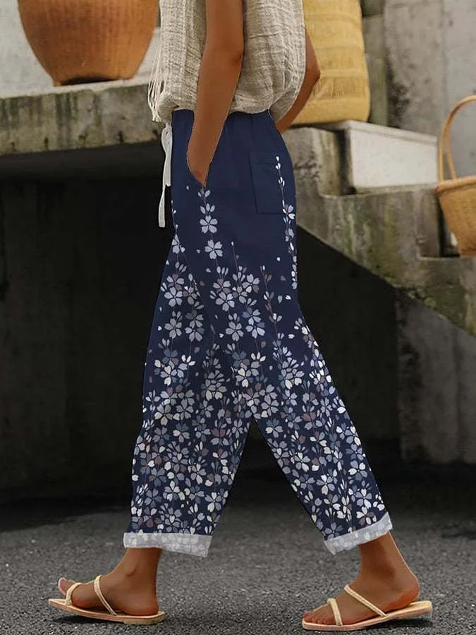 Women's Striped Long Pant Casual Spring/Fall Trousers