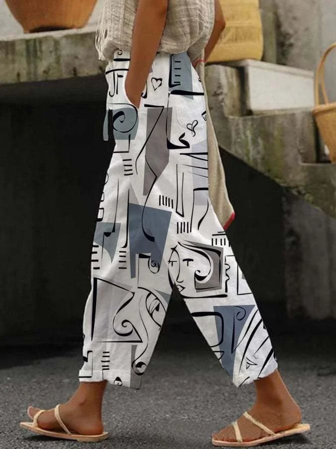 Women's Striped Long Pant Casual Spring/Fall Trousers