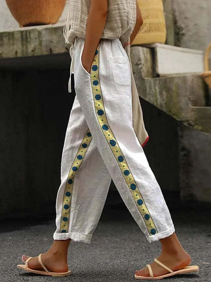 Women's Striped Long Pant Casual Spring/Fall Trousers