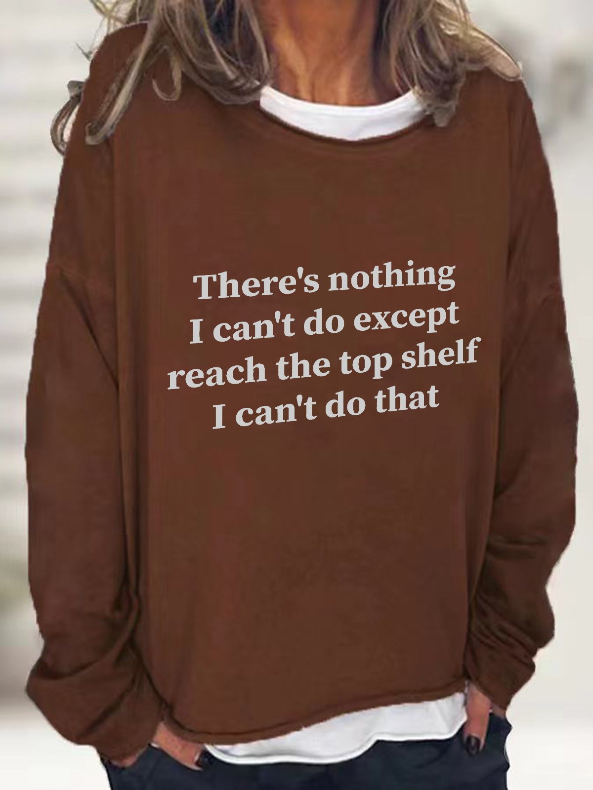 Women's Crew Neck Text Letters Casual Spring/Fall Cotton-Blend Long Sleeve Sweatshirt