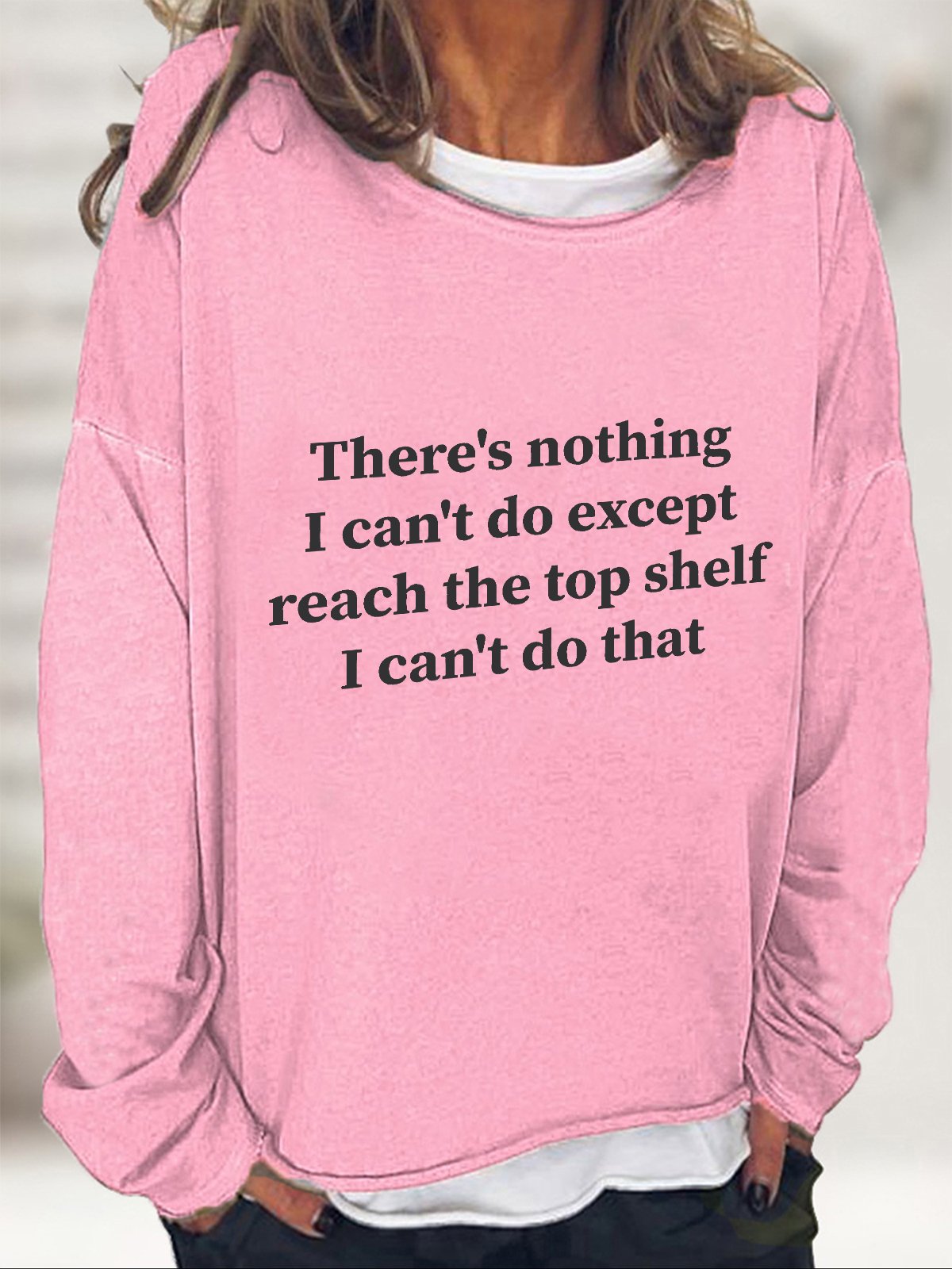 Women's Crew Neck Text Letters Casual Spring/Fall Cotton-Blend Long Sleeve Sweatshirt