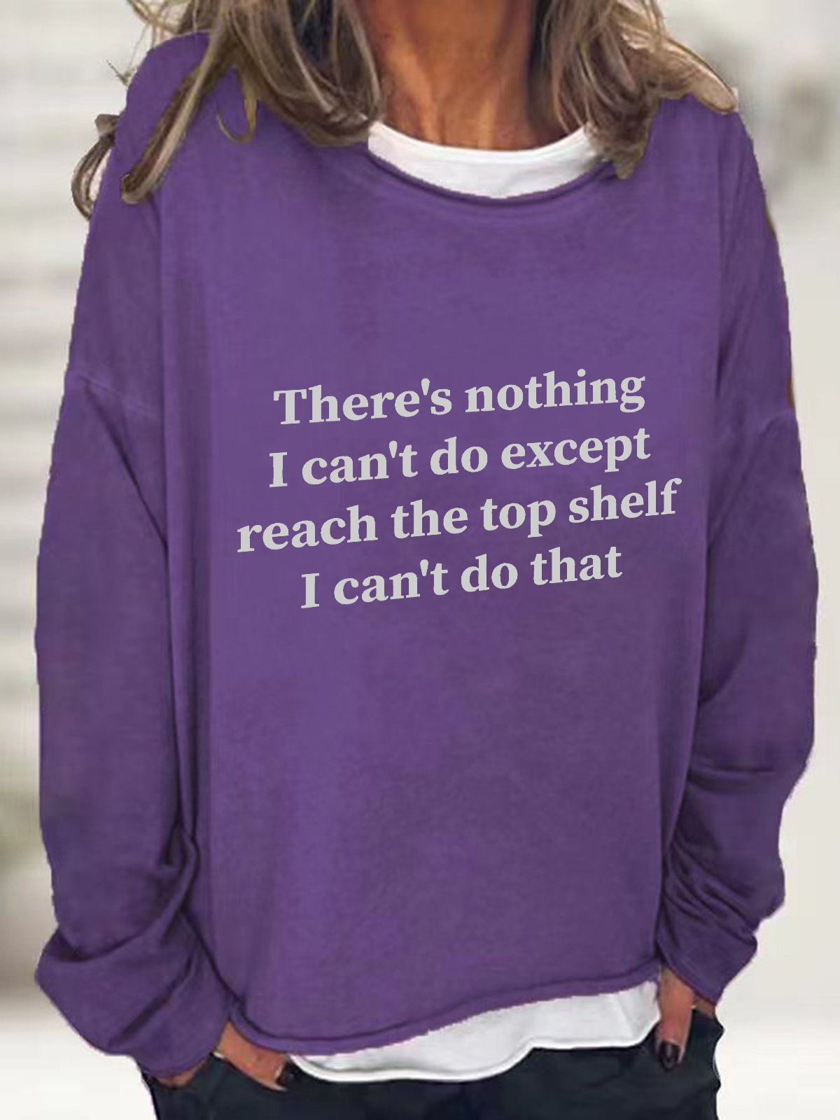 Women's Crew Neck Text Letters Casual Spring/Fall Cotton-Blend Long Sleeve Sweatshirt