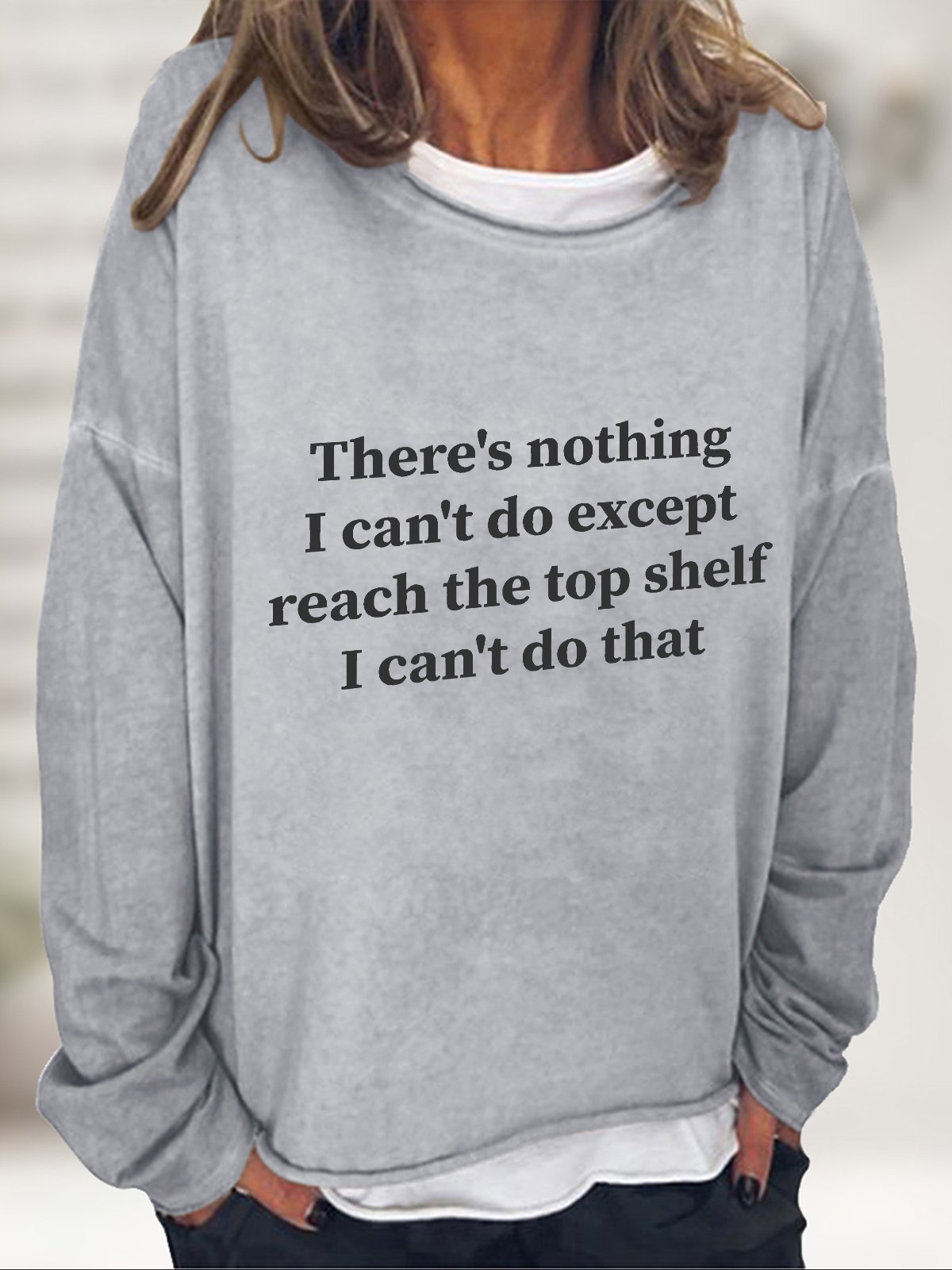 Women's Crew Neck Text Letters Casual Spring/Fall Cotton-Blend Long Sleeve Sweatshirt