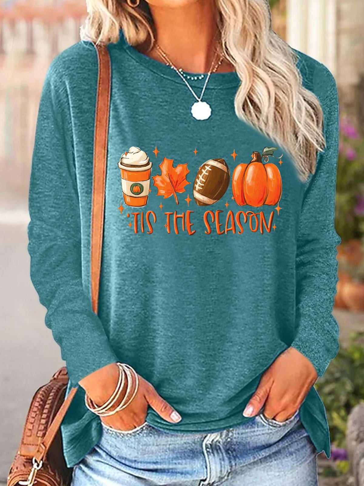 Women's Long Sleeve Blouse Spring/Fall Halloween Jersey Crew Neck Daily Going Out Casual Top
