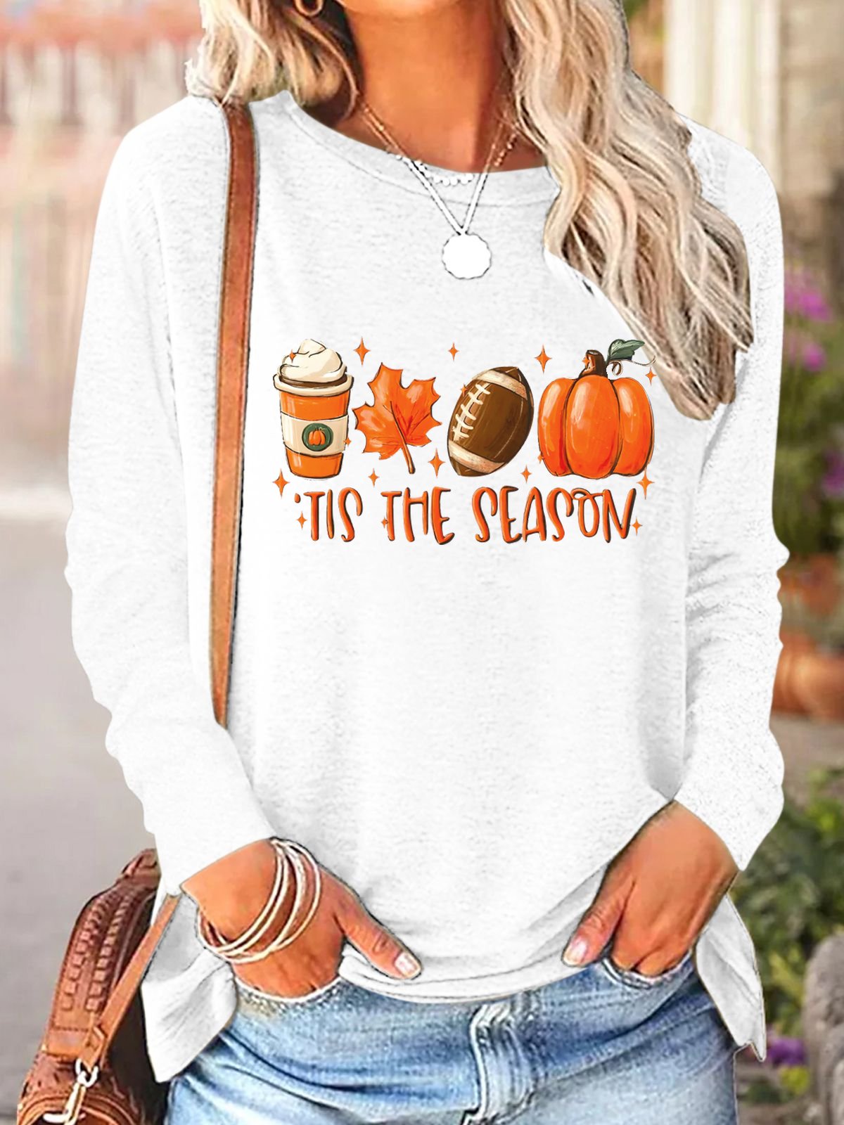 Women's Long Sleeve Blouse Spring/Fall Halloween Jersey Crew Neck Daily Going Out Casual Top