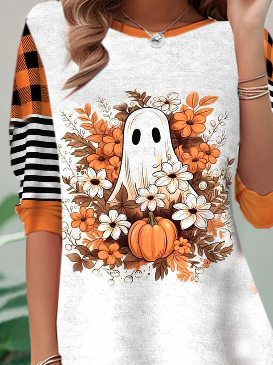 Women's Long Sleeve Tee T-shirt Spring/Fall Halloween Jersey Crew Neck Daily Going Out Casual Top