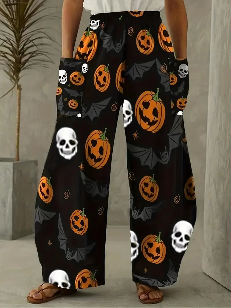Women's Trousers Straight Pants Daily Going Out Casual Cotton And Linen Halloween Spring/Fall Pants