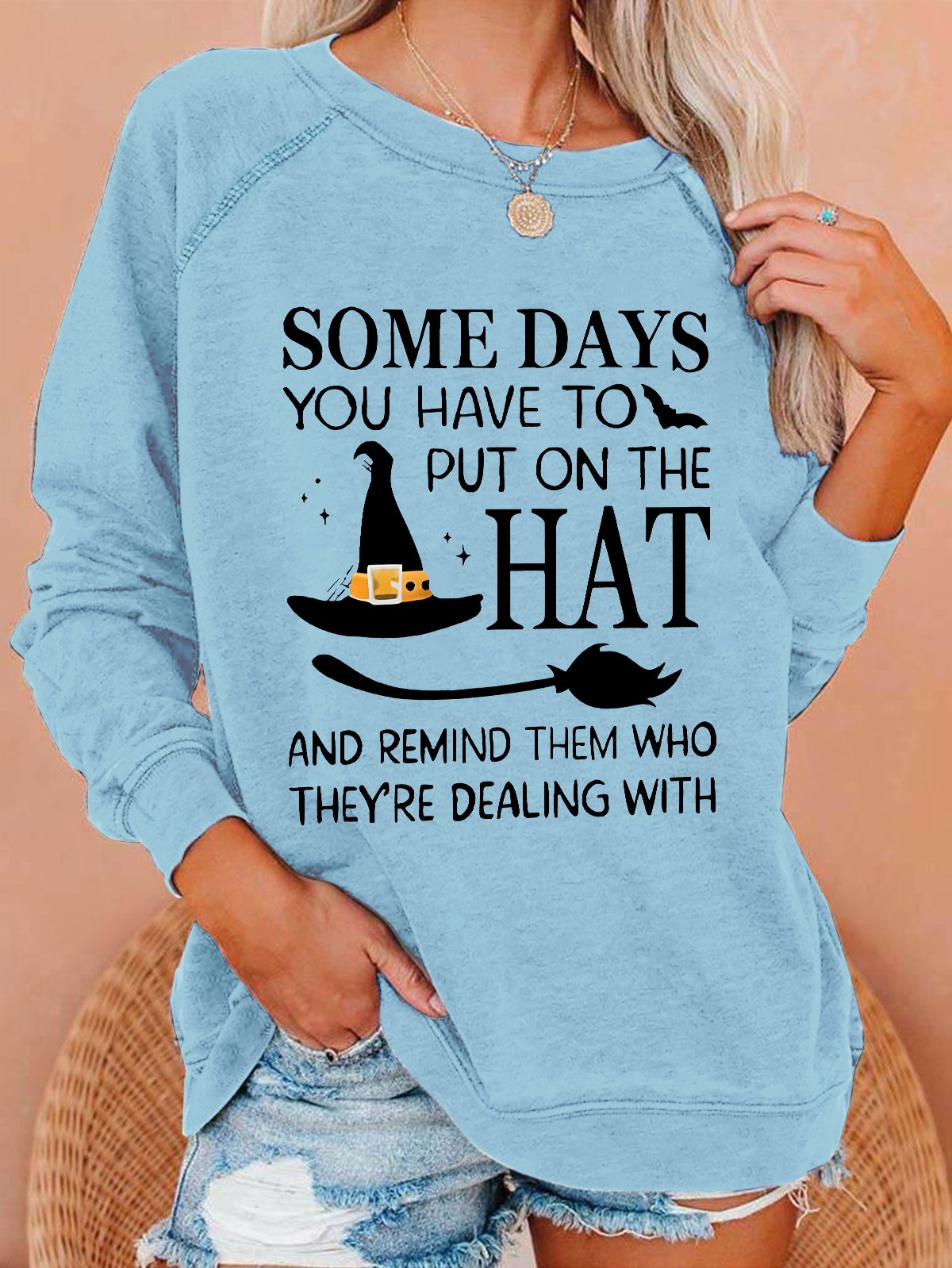 Women's Crew Neck Halloween Casual Spring/Fall Long Sleeve Sweatshirt