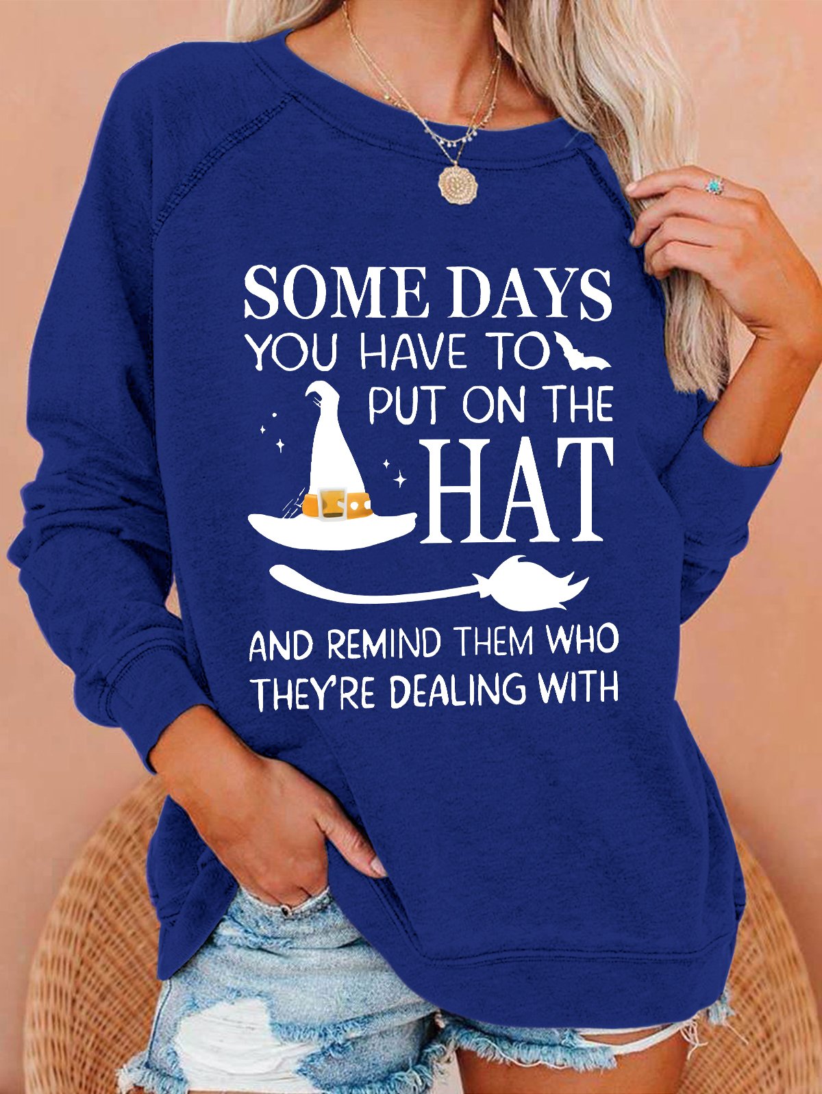 Women's Crew Neck Halloween Casual Spring/Fall Long Sleeve Sweatshirt