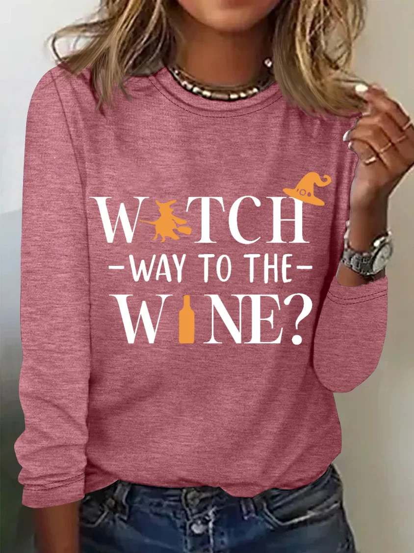 Women's Long Sleeve Tee T-shirt Spring/Fall Text Letters Cotton-Blend Crew Neck Daily Going Out Casual Top