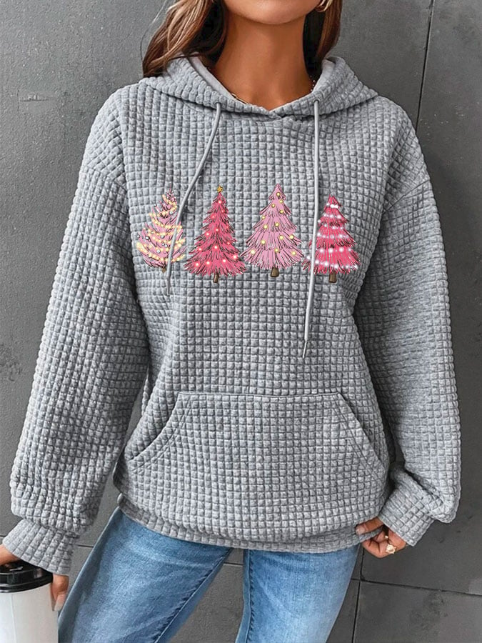 Women's Christmas Tree Spring/Fall Long Sleeve Casual Daily Hoodie
