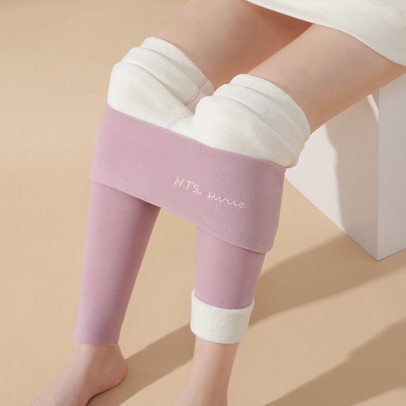 Women's Casual Christmas Fluff/Granular Fleece Fabric Winter Long Leggings