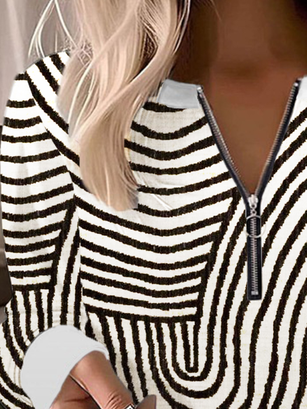 Women's Crew Neck Abstract Casual Spring/Fall Long Sleeve Sweatshirt