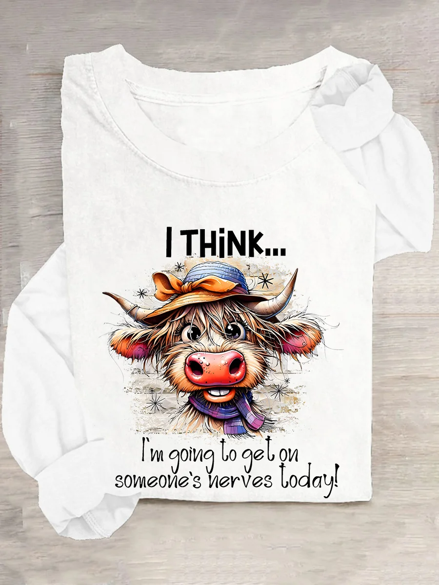 Women's Long Sleeve Blouse Spring/Fall Animal Crew Neck Daily Going Out Casual Top