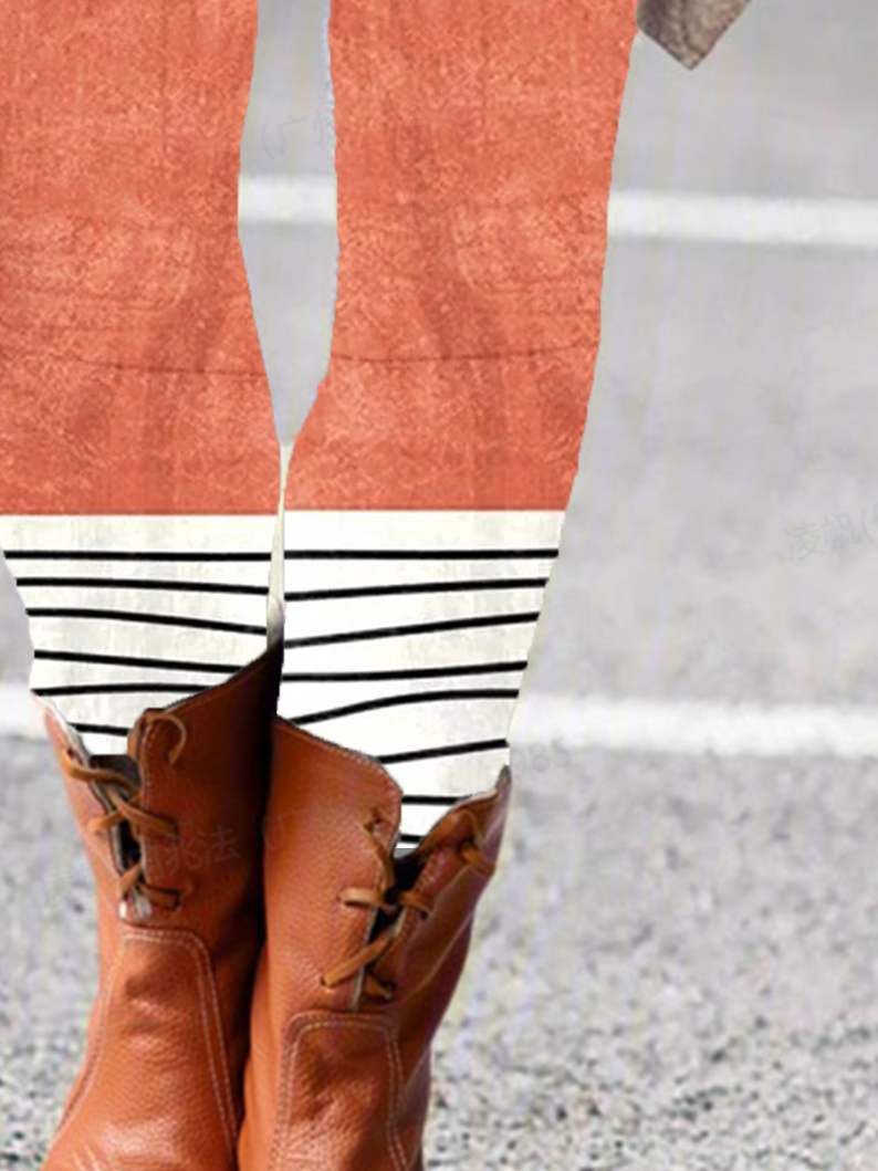 Women's Casual Gradient Pattern Jersey All Season Long Leggings
