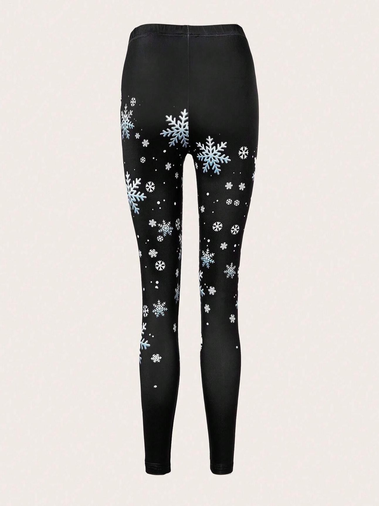 Women's Casual Christmas Snowman Jersey All Season Long Leggings
