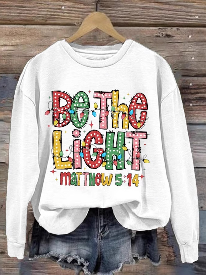Women's Crew Neck Christmas Casual Spring/Fall Long Sleeve Sweatshirt