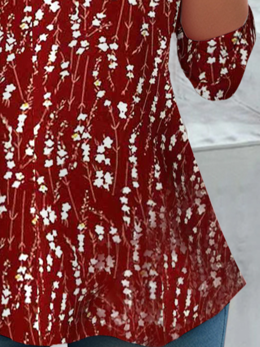 Women's Long Sleeve Tee T-shirt Spring/Fall Floral Jersey Crew Neck Daily Going Out Casual Top