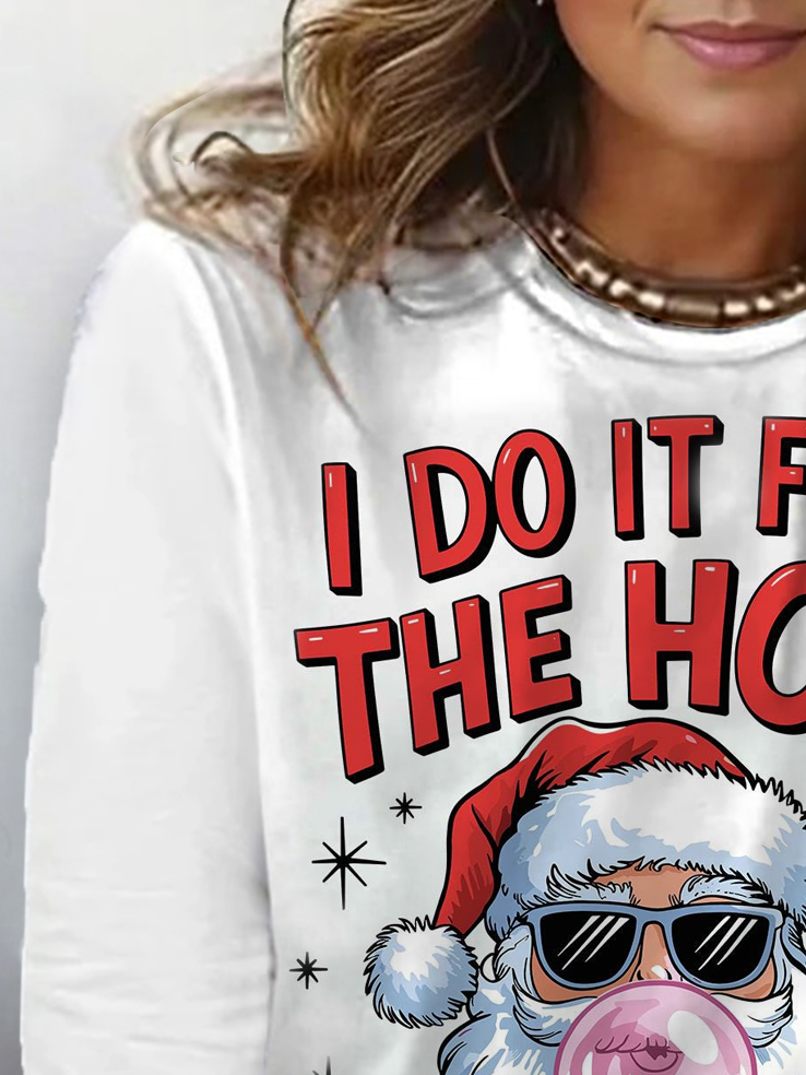 Women's Long Sleeve Tee T-shirt Spring/Fall Christmas Jersey Crew Neck Daily Going Out Casual Top
