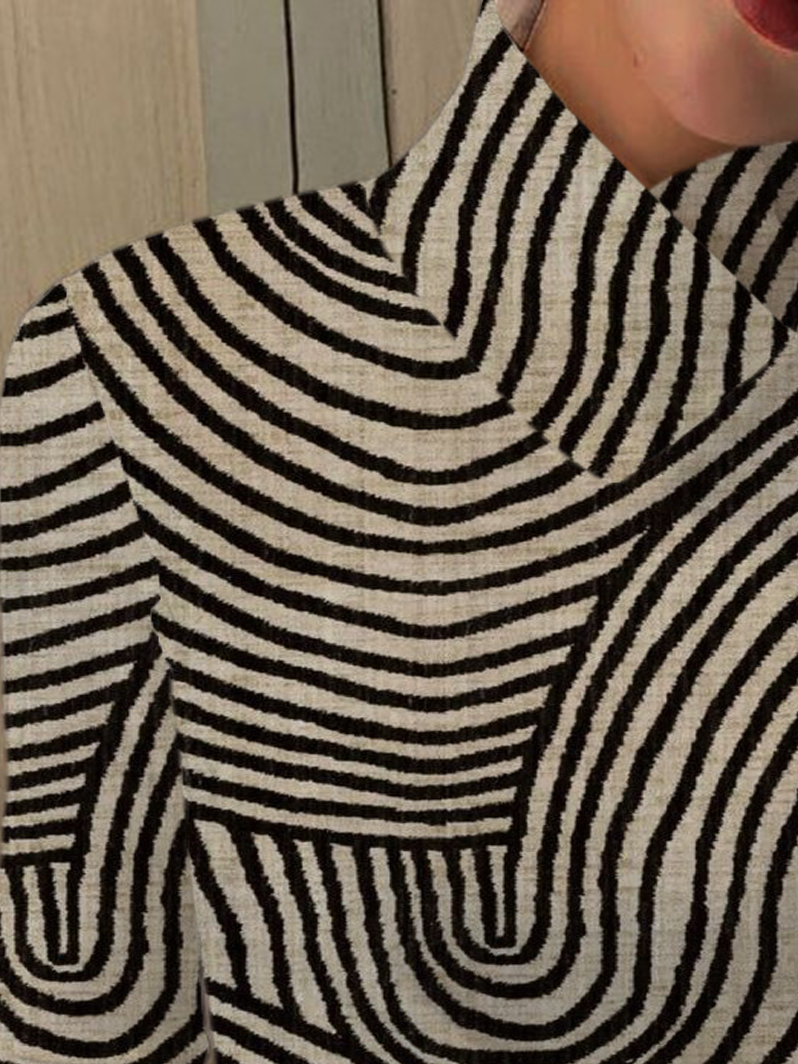 Women's Long Sleeve Blouse Spring/Fall Abstract Stripes Daily Going Out Casual Top