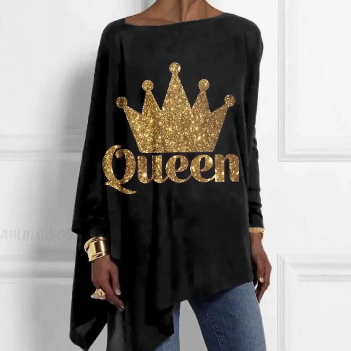 Women's Long Sleeve Blouse Spring/Fall Abstract Crew Neck Daily Going Out Casual Top
