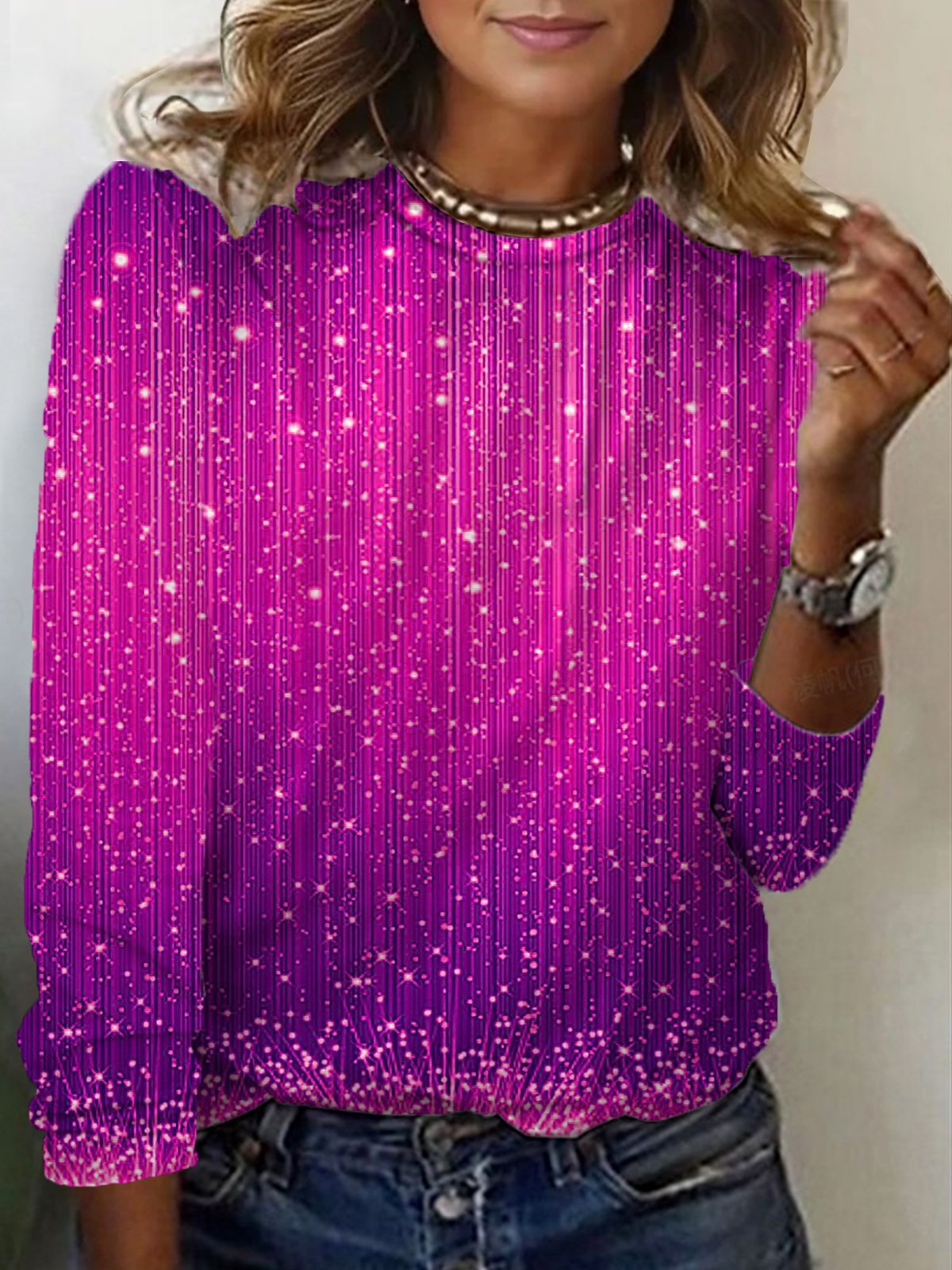 Women's Long Sleeve Tee T-shirt Spring/Fall Abstract Jersey Crew Neck Daily Going Out Casual Top