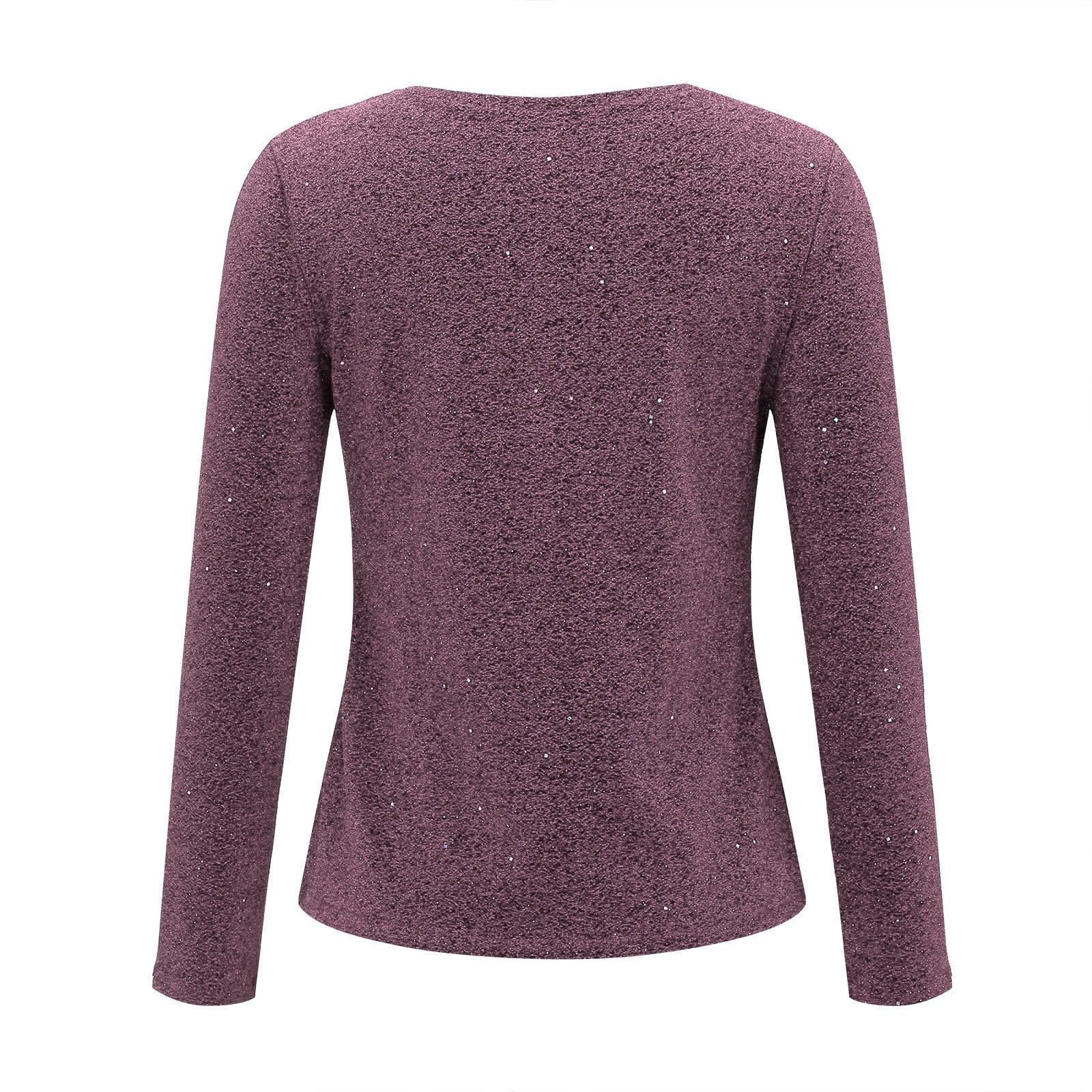 Women's Long Sleeve Tee T-shirt Spring/Fall Plain V Neck Daily Going Out Casual Top