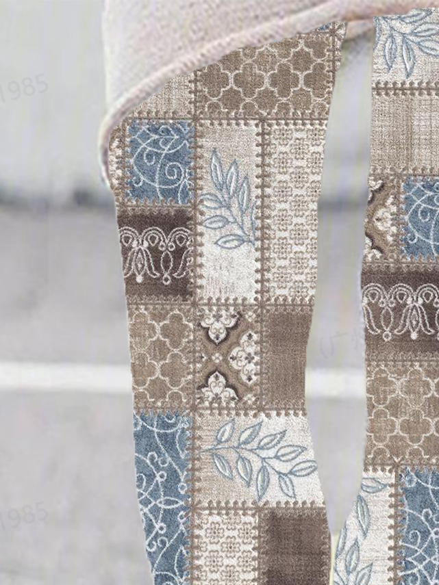 Women's Ethnic Geometry Casual All Season Long Leggings