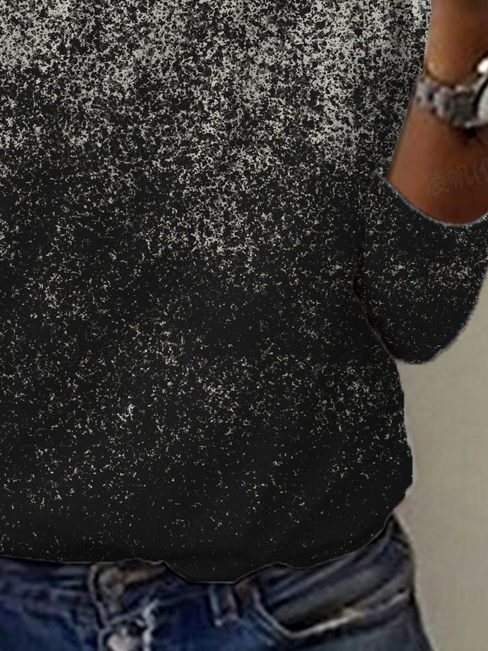 Women's Long Sleeve Tee T-shirt Spring/Fall Ombre Jersey Crew Neck Daily Going Out Casual Top